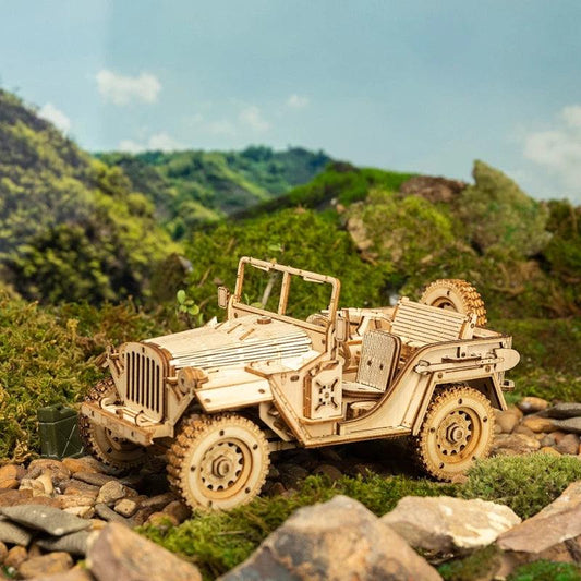 Army Jeep Car 3D Wooden Puzzle - PuzelCraft