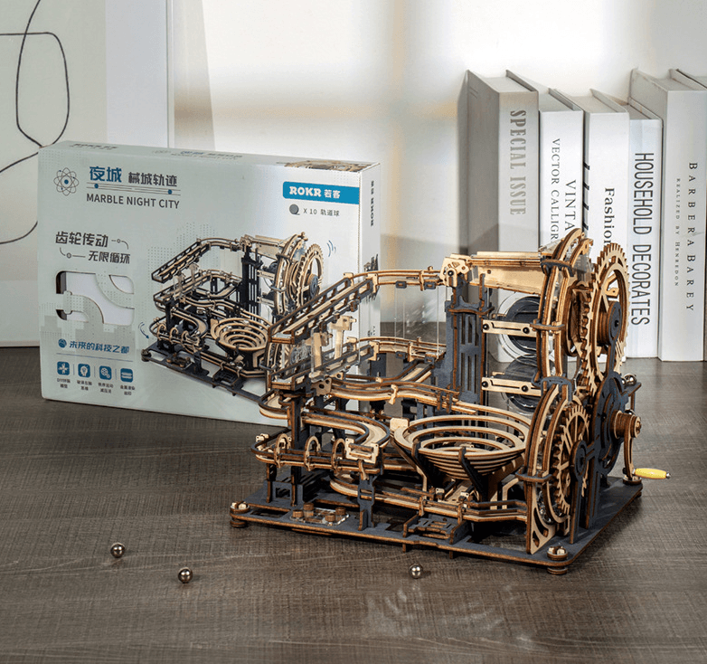 Marble Night City With Waterwheel - PuzelCraft