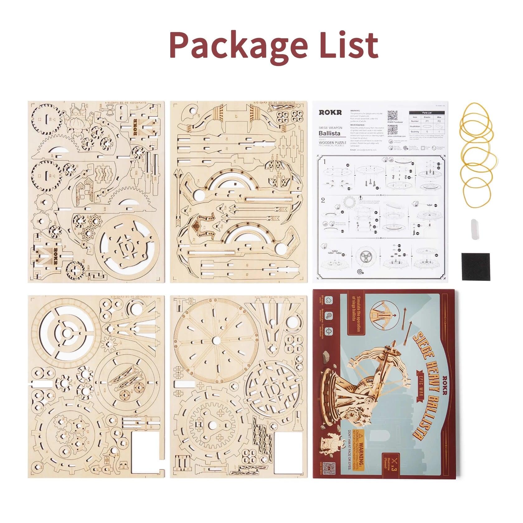 Siege Heavy Ballista 3D Wooden Puzzle War Game - PuzelCraft