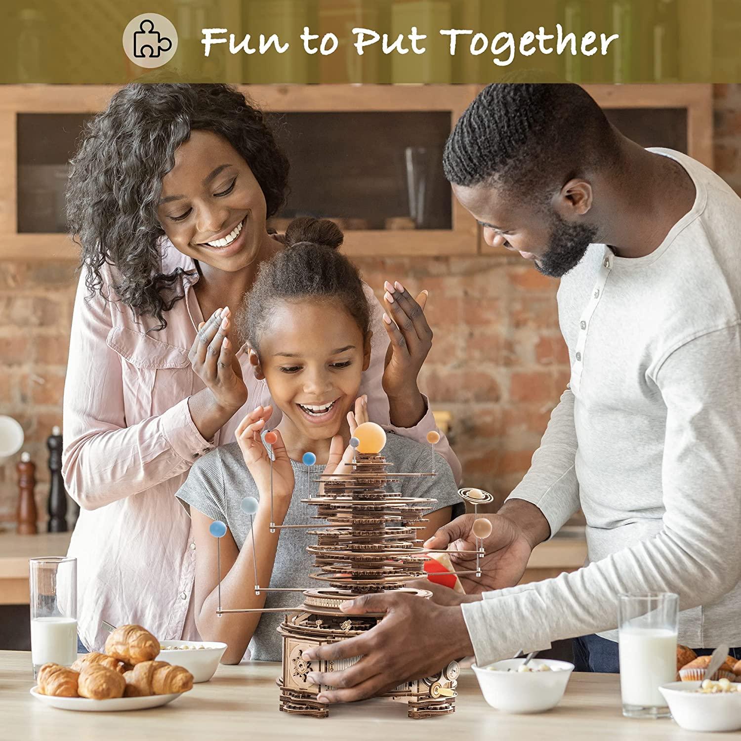 Cosmos Rotatable Mechanical Orrery 3D Wooden Puzzle - PuzelCraft